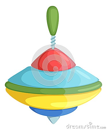 Plastic whirligig icon. Funny spinning kid toy Vector Illustration