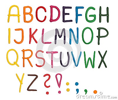 Plasticine alphabet Stock Photo