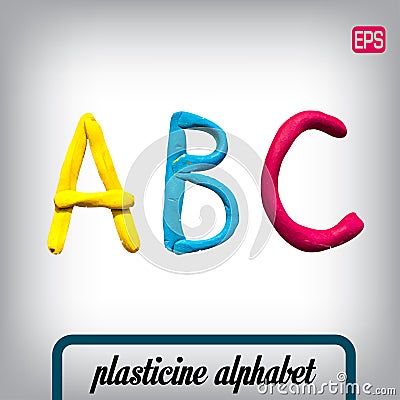 Plasticine alphabet on a background. Vector Illustration