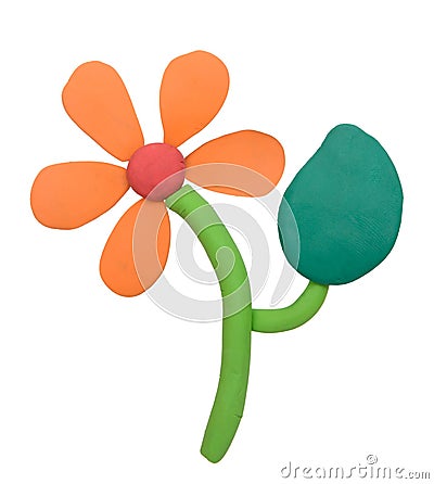 Plasticine clay flower Stock Photo