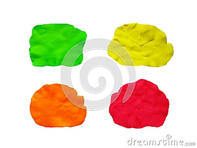 Plasticine colorful dialog clouds. Stock Photo