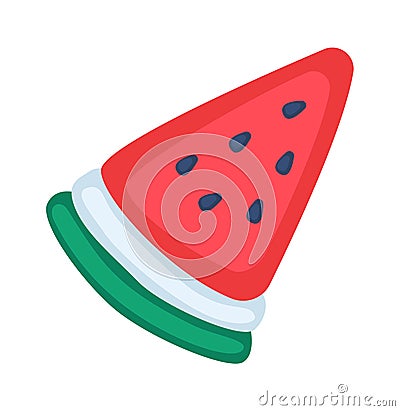 Plasticine flat icon Craft hobby Handmade watermelon sculpture Vector Illustration