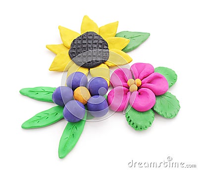 Plasticine flowers. Stock Photo