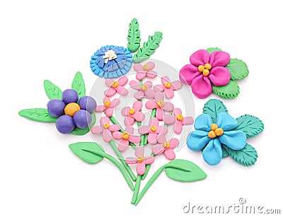 Plasticine flowers. Stock Photo