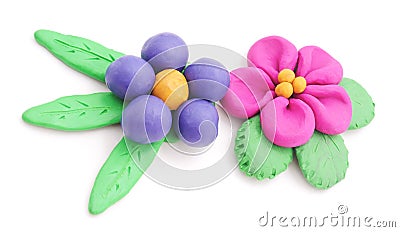 Plasticine flowers. Stock Photo