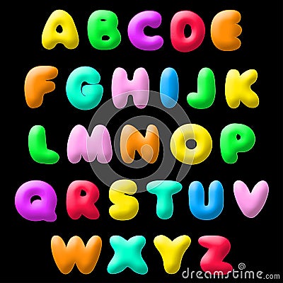 Plasticine font Vector Illustration