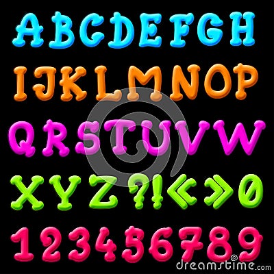 Plasticine font Vector Illustration