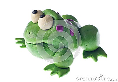 Plasticine frog Stock Photo