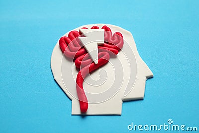 Plasticine head and mind. Brain activity, intelligent concept Stock Photo