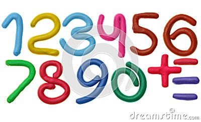 Plasticine numbers Stock Photo