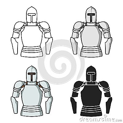 Plate armor icon in cartoon style isolated on white background. Museum symbol stock vector illustration. Vector Illustration