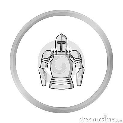 Plate armor icon in monochrome style isolated on white background. Museum symbol stock vector illustration. Vector Illustration