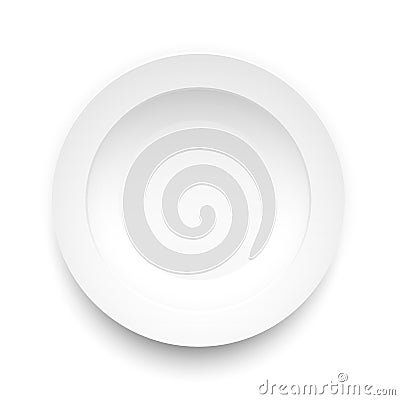 Plate circle on a white background object food, Vector illustration Vector Illustration