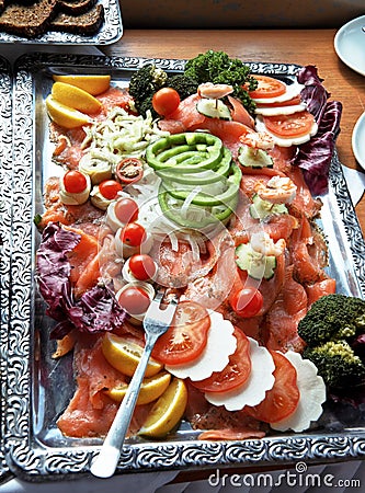 Plate in a cold buffet Stock Photo