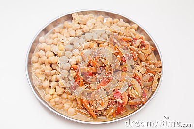 cooked chickpeas and vegetable ragout Stock Photo