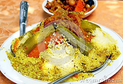 A plate of couscous Stock Photo