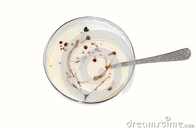 Plate with cream of wheat Stock Photo