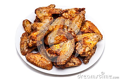 Plate of delicious barbecue chicken wings Stock Photo