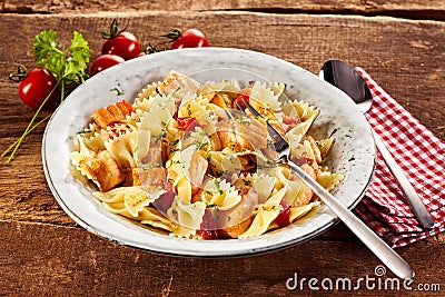 Plate of delicious pasta Stock Photo