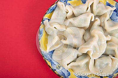 A plate of dumplings Stock Photo