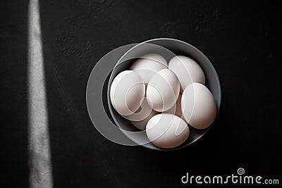 Plate filled with eggs. Stock Photo