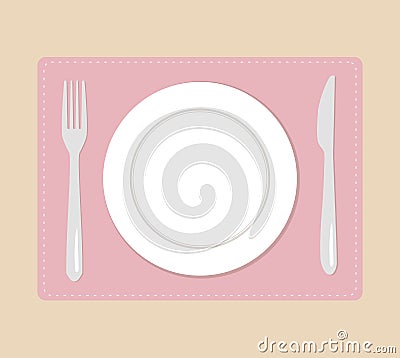 Plate fork and knife vector illustration Vector Illustration