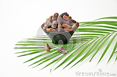 Plate full of Dates Fruit Stock Photo