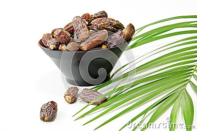 Plate full of Dates Fruit Stock Photo