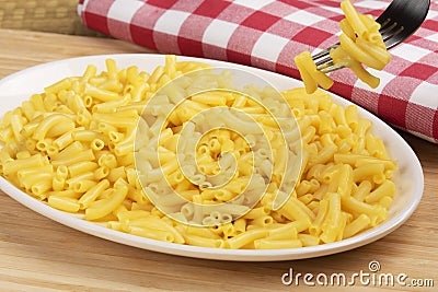 Plate full of delicious Macaroni and chesee Stock Photo