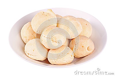 Plate of home-made pan de yuca, the Ecuadoruan cheese bread Stock Photo