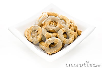 A plate with italian typical biscuits called Stock Photo