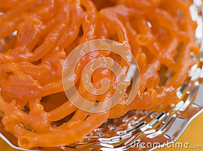 Plate of Jalebi Stock Photo