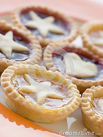 Plate of Jam Tarts Stock Photo