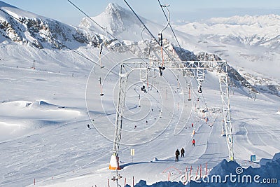 Plate lift in alps Stock Photo