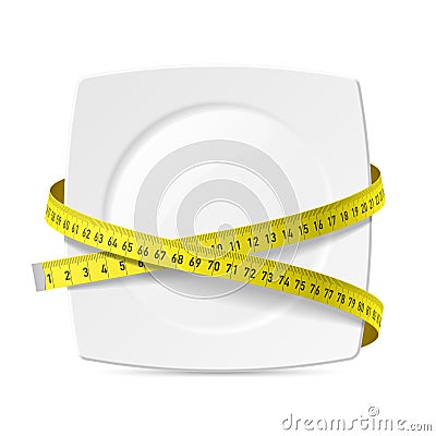 Plate with measuring tape Vector Illustration