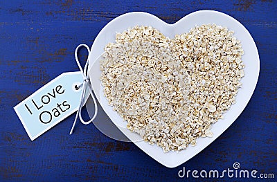 Plate of nutritious and healthy oat flakes Stock Photo