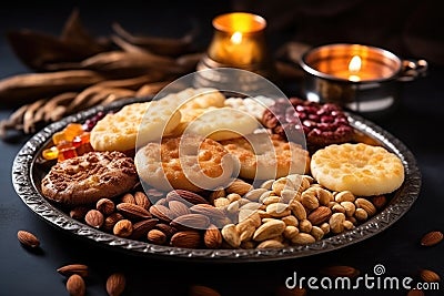 Plate with oriental sweets. Eastern holidays Stock Photo