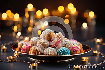 Plate with oriental sweets. Eastern holidays Stock Photo