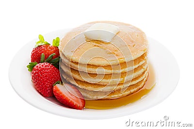 Plate of pancakes Stock Photo