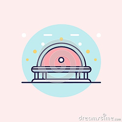 Vector of a flat icon of a pink dome on a plate Vector Illustration