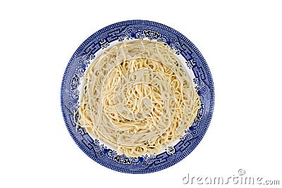 Plate of plain cooked Italian spaghetti pasta Stock Photo