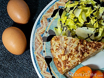 Spanish omelette plate Stock Photo