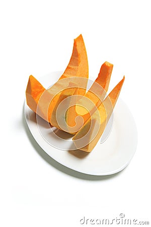 Plate of Pumpkin Slices Stock Photo