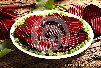 Plate of Roasted beetroot Stock Photo