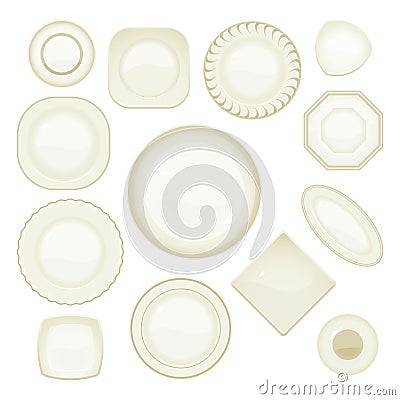 Plate Set Vector Illustration