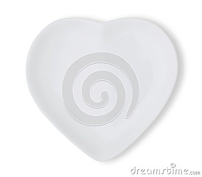 plate in shape of heart Stock Photo