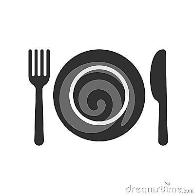 Plate spoon fork vector cutlery vector icon Vector Illustration