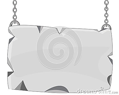 Plate from stone on chain Vector Illustration