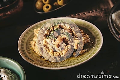 Delicious food on oriental table Stock Photo