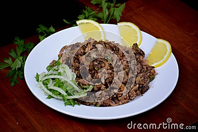 Plate of traditional eastern ZAHRA Arabic traditional food . Middle Eastern meze platter. Stock Photo